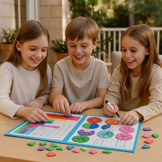 Magnetisk fraktionsinlärningstavla för barn | Färgglatt matteverktyg för att förstå bråk och operationer