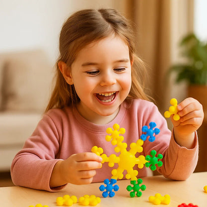 Snöflinga byggklossar för barn | Kreativ 3D-pusselleksak för pedagogiskt nöje och finmotorik