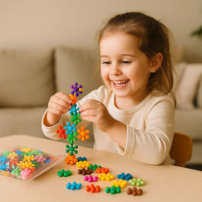 Snöflinga byggklossar för barn | Kreativ 3D-pusselleksak för pedagogiskt nöje och finmotorik