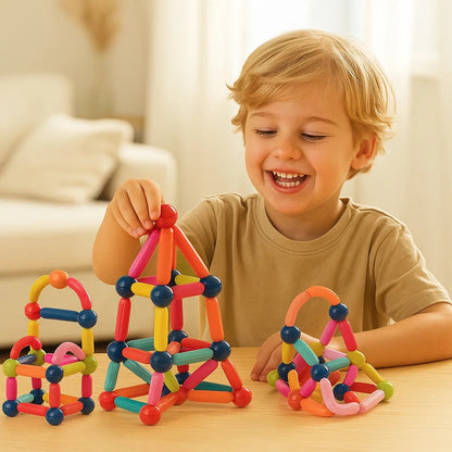 Magnetisk byggsats för barn | Färgglad byggleksak för kreativitet , STEM-lärande och motoriska färdigheter