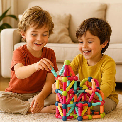 Magnetisk byggsats för barn | Färgglad byggleksak för kreativitet , STEM-lärande och motoriska färdigheter