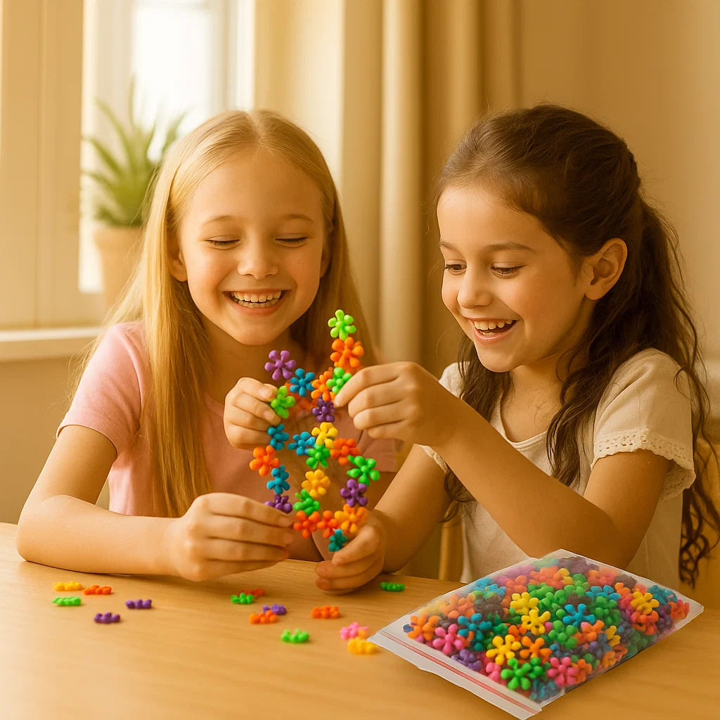 Snöflinga byggklossar för barn | Kreativ 3D-pusselleksak för pedagogiskt nöje och finmotorik