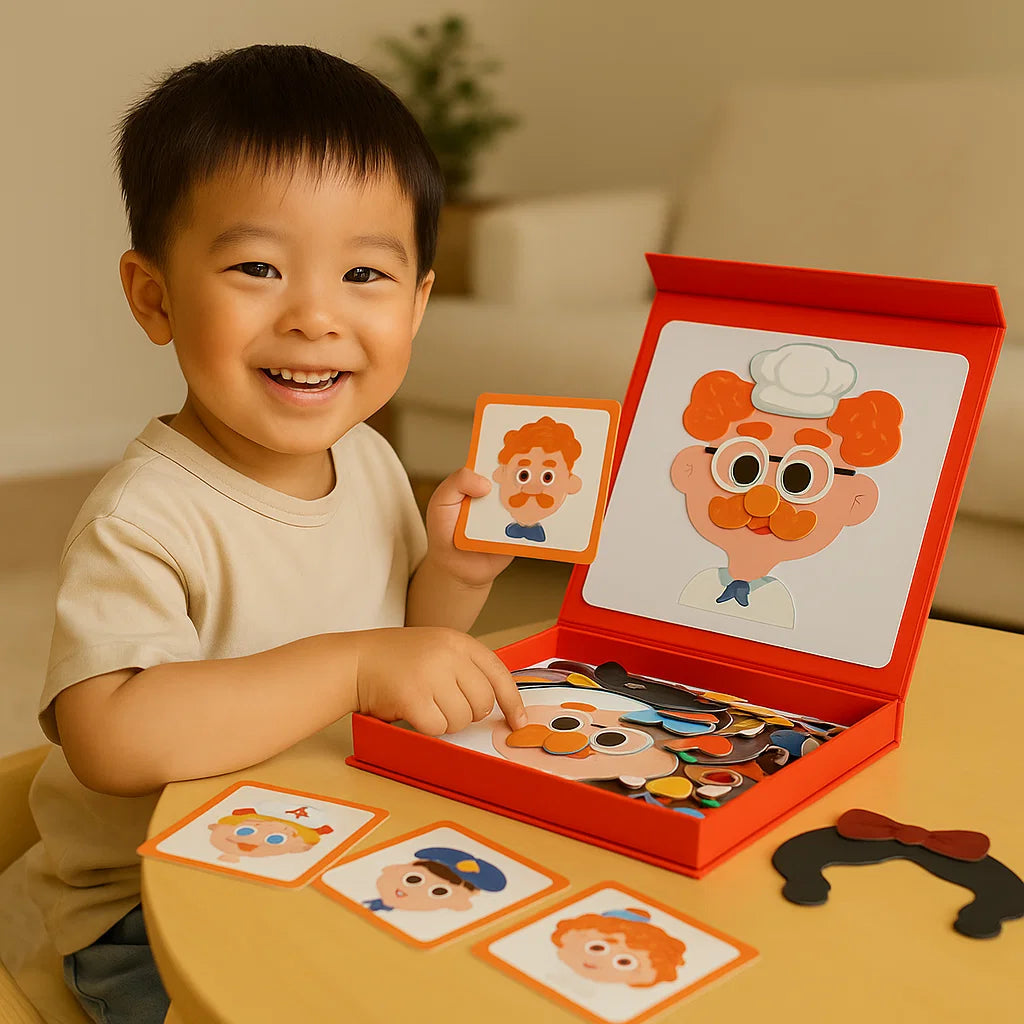 Pedagogiskt ansiktspussel för barn