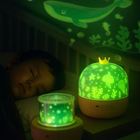 Stjärnhimmelprojektor nattlampa ⎜ Roterande LED-lampa