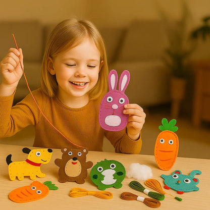 Säkert filt-djursset för att sy själv